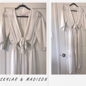 WHITE MID CROP JUMPSUIT